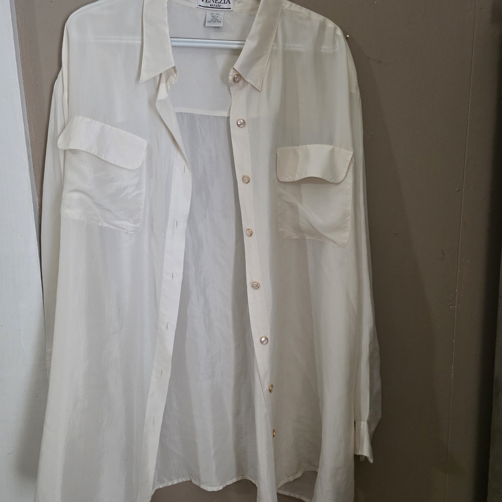 Vintage Venezia Vitale Silk Blouse in Cream